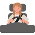 Drawing of a person driving